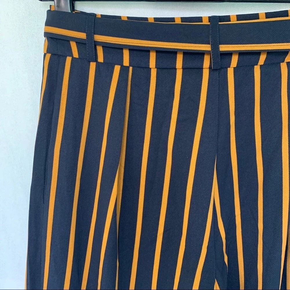 Windsor // Navy, Orange Striped Wide Leg Pants size Small ap2